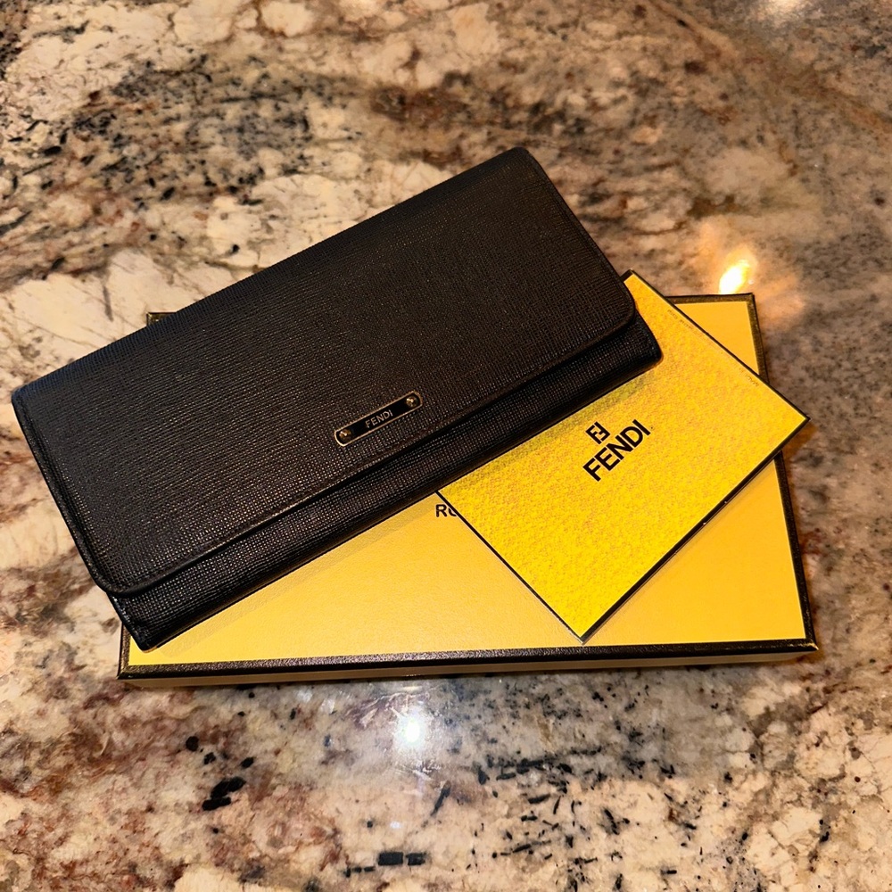 Fendi Black Continental Furla Folding Wallet